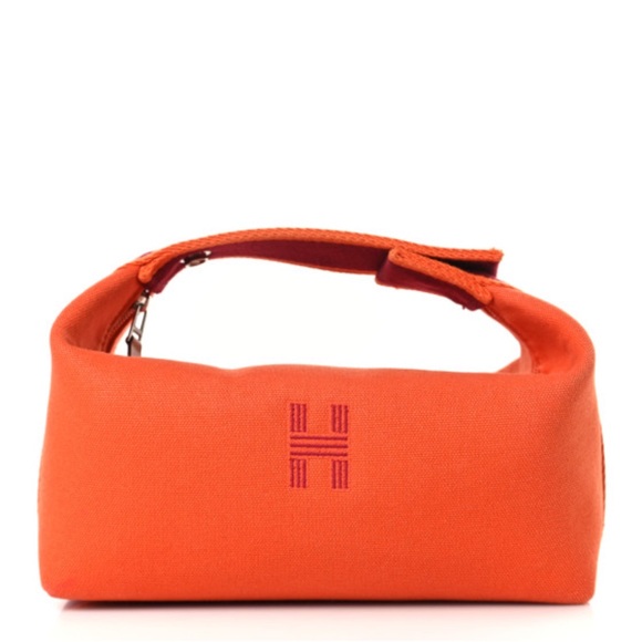 Hermes Canvas Bride a brac orange bag AUTHENTIC - Picture 1 of 5